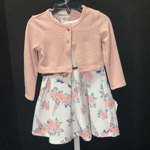 3-Piece Unicorn Knit Dress with Cardigan - Picture 3 of 10